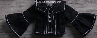 1 black shirt 1 шт. Ретро черная атласная юбка для Blythes, OB24, Azone S кукольная одежда Blyth Кукла одежда бабочка рукав рубашка аксессуары - Цвет: 1 black shirt