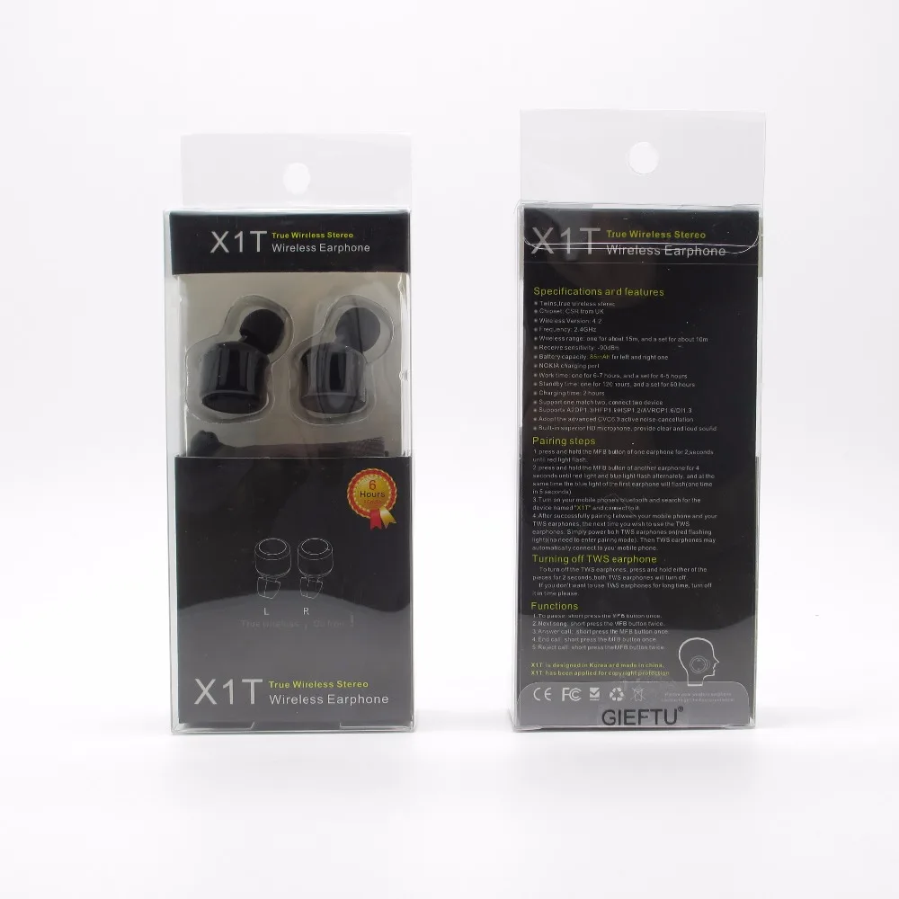 X1T голосовые подсказки True наушники-вкладыши Беспроводной наушники CSR 4 2 Спорт
