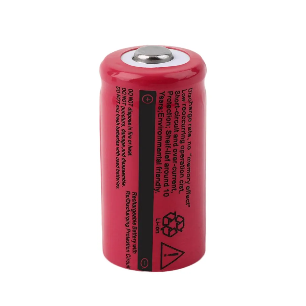 4 шт 3 7 V 2500mah 16340 Батарея Li Ion Перезаряжаемые для фонарик Портативный светодиодный