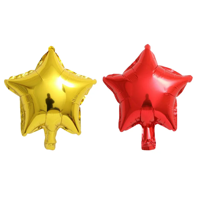 red gold 10 шт 10 дюймов пятиконечная звезда фольгированный шар для душа ребенка детский день рождения вечеринка Свадьба Декор поставки детские шары globos - Цвет: red gold
