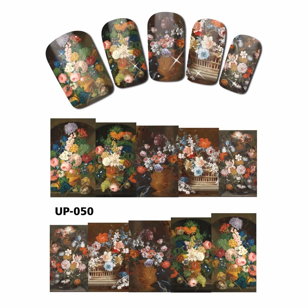 12 упак./лот переводка NAIL ART наклейки на ногти слайдер полное покрытие картина