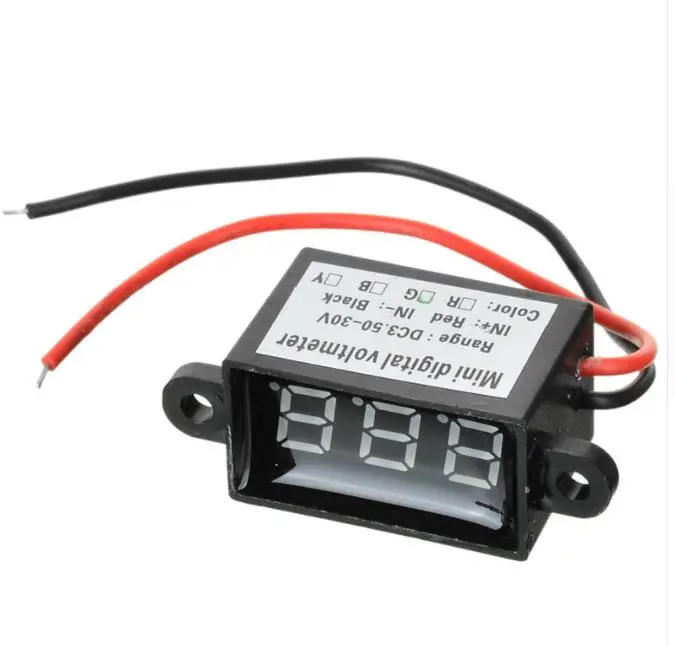Micro Voltmeter Red Digital 0.28&quot Volt Monitor Waterproof Dustproof Shockproof Battery Power Tester for Car Motorcycle Vehicle |