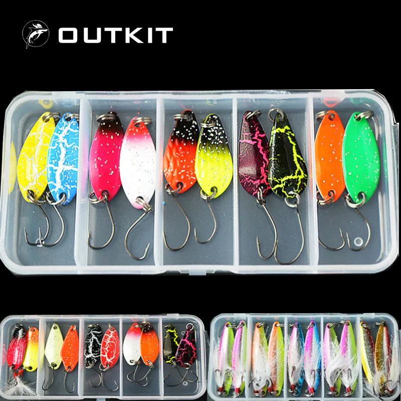 OUTKIT новые смешанные 10 шт. ассорти приманка для рыбалки набор со металлические