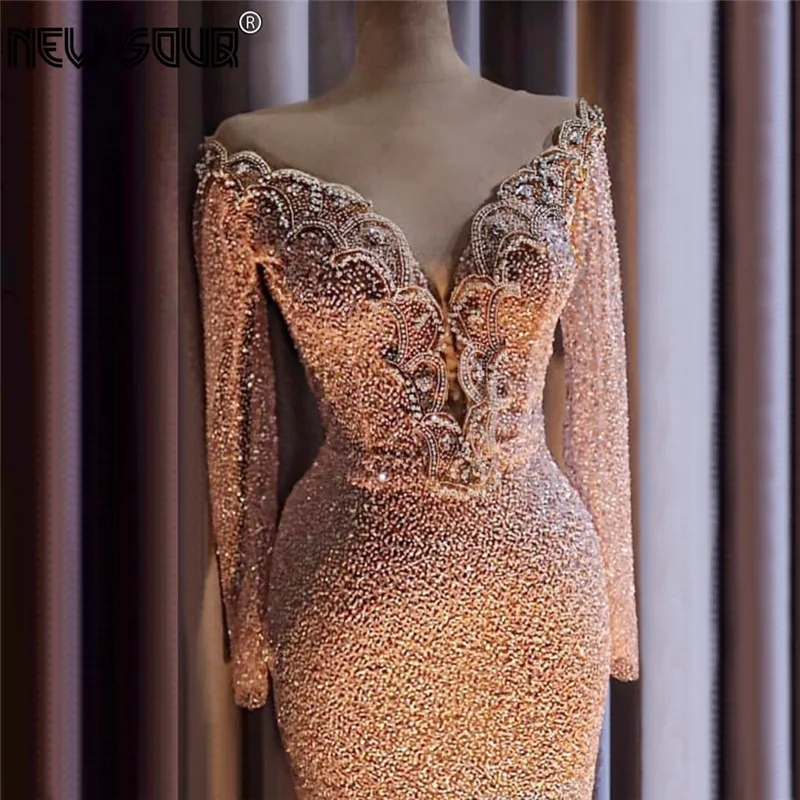 Бисероплетение с длинным v-образным вырезом платья для выпускного вечера мусульманские хрустальные Дубай вечернее платье халат De Soiree кафтаны арабские платья для вечеринок Abendkleider