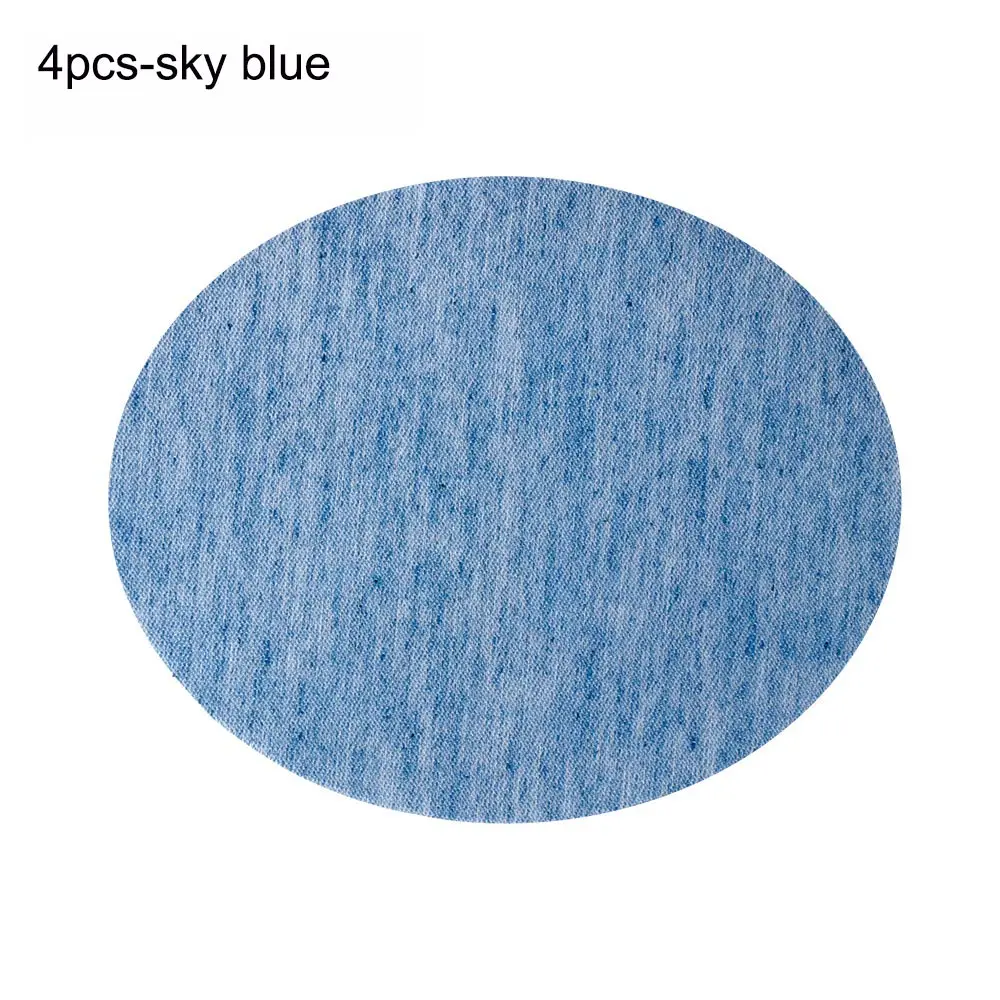 4pcs-sky blue 4/12/20 шт./лот накладками на локтях самоклеящиеся патч одежда джинсы заплаты ремонт брюки до колена с аппликацией Одежда DIY шить ткань - Цвет: 4pcs-sky blue