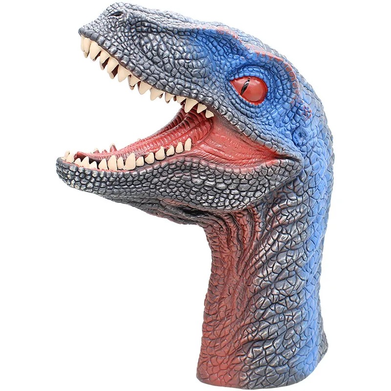 Velociraptor Динозавр ручная кукла для рассказов тираннозавр голова рука кукла мягкая Нетоксичная фигурка игрушка для детей Реалистичная динозаврская модель подарок - Цвет: Velociraptor