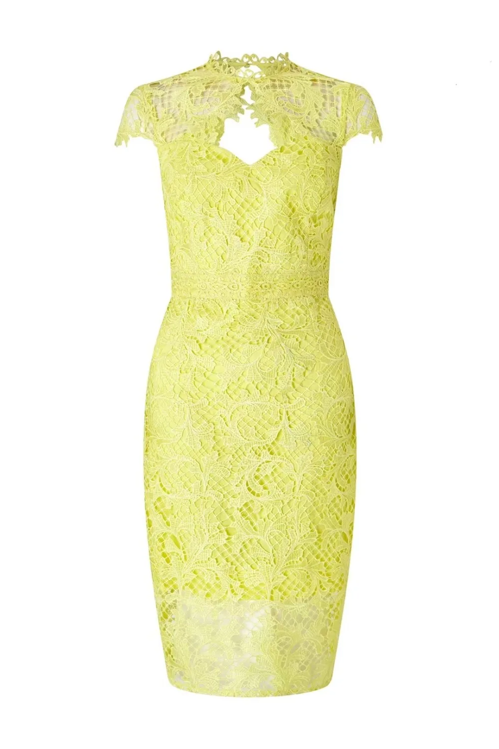 Женское Кружевное облегающее платье элегантное желтое вечернее без рукавов