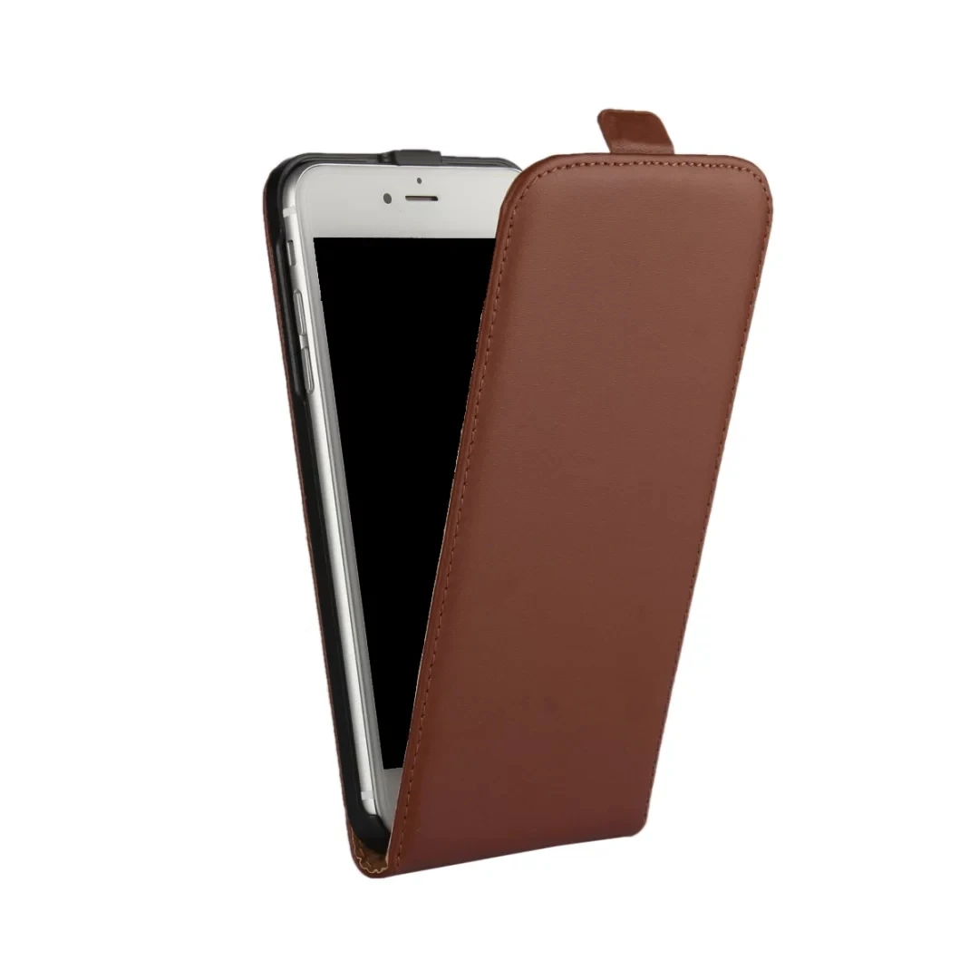 Роскошный чехол из натуральной кожи для iPhone 6 6S Plus 7 Вертикальный флип с магнитной