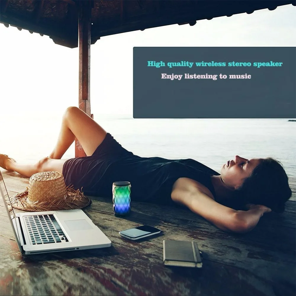 Bluetooth динамик s светодио дный беспроводной светодиодный сенсорный контроль