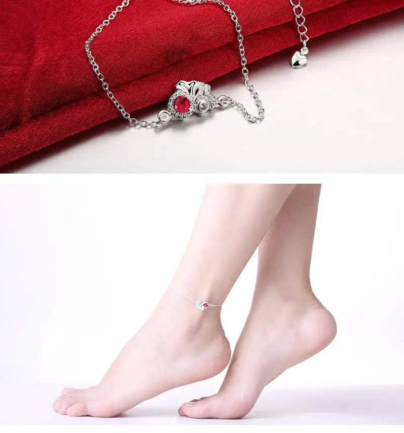 Браслеты с изображением растений cheville tornozeleira bijoux pour pied glass Синий Красный rojos серебряный цвет marque de Lux egipto Dahu Rico ножные браслеты