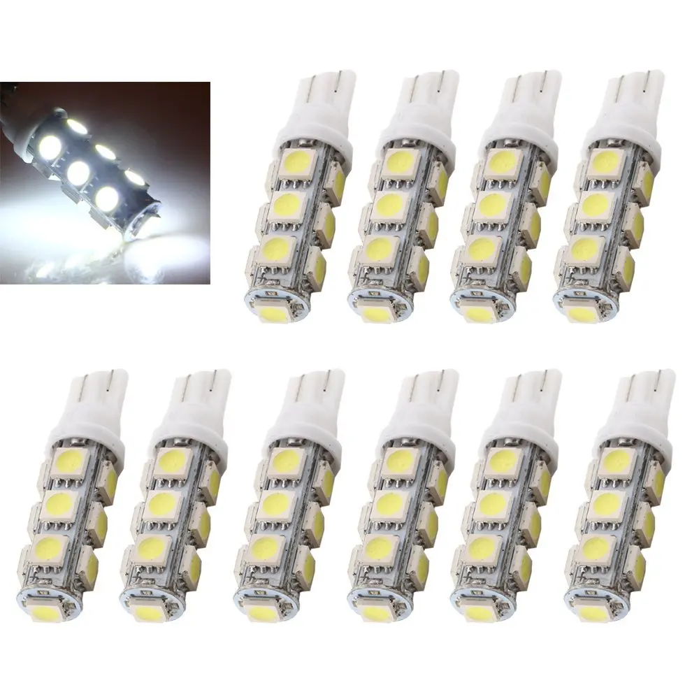 

Kit 10 Lampadas 12V T10 13 Led Branca Pingo Luz W5w 5050 SMD branco 6000K