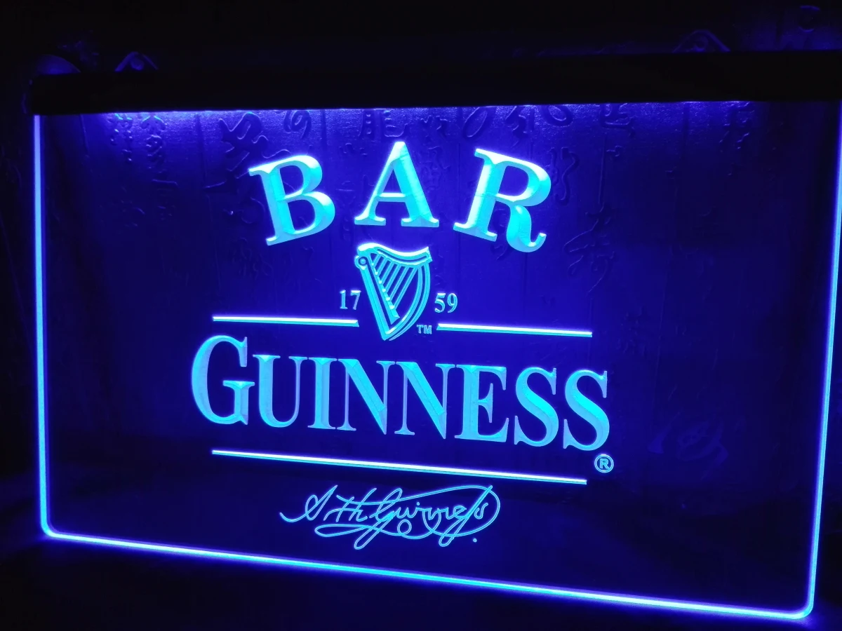 LA427 Бар Пиво Guinness Светодиодный неоновый светильник знак для домашнего