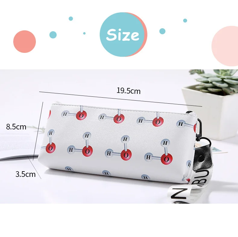 Креативные простые геометрические пеналы из искусственной кожи канцелярские