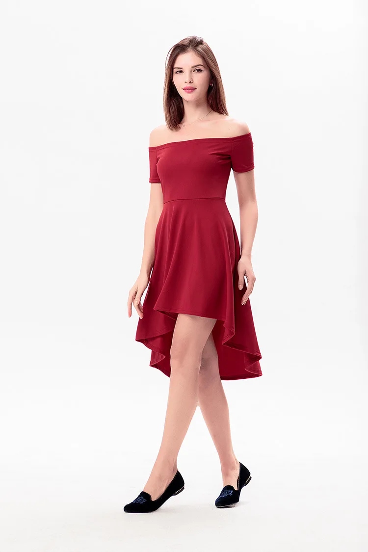 Горячая Продажа Женщины Новая Мода Dress Sexy Клуб Тонкий Slash Шеи С Коротким Рукавом