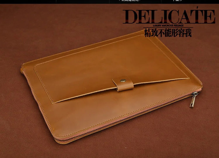 Водонепроницаемый из натуральной яловой кожи 13 дюймов и 15 дюймов Macbook air ipad внутренний вкладыш планшет Защитная куртка для чехол для ноутбука
