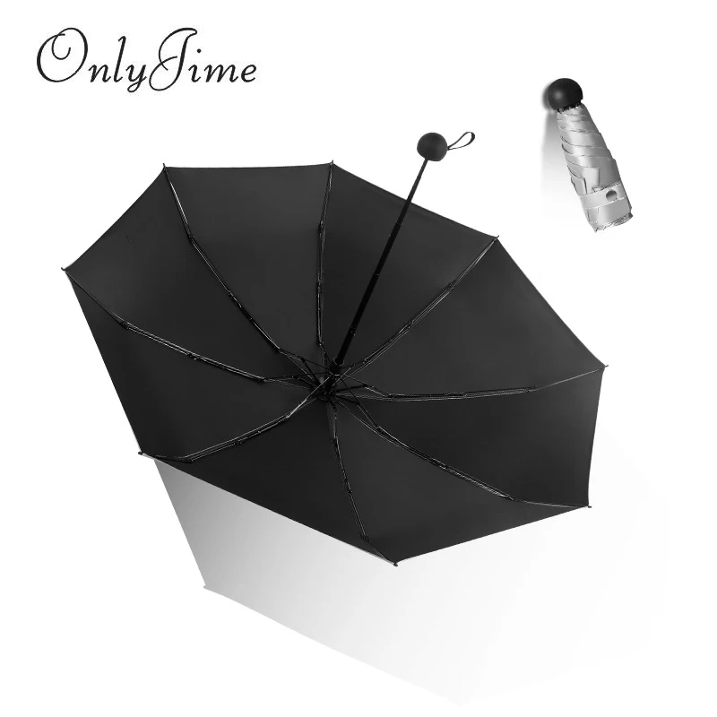 Только Jime леди Титан серебро Сверхлегкий Солнцезащитный УФ козырек зонтик пять