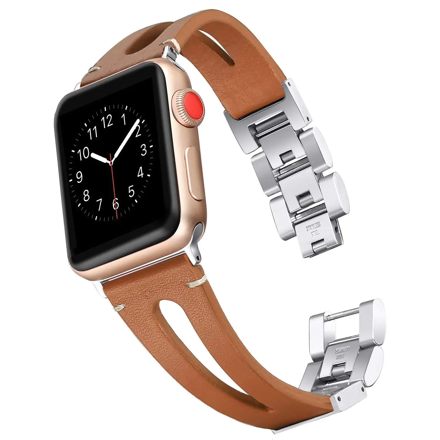 JANSIN ремешок из натуральной кожи для Apple Watch 38 мм 42 мм 40 мм 44 мм браслет ремешок для iWatch серии 5 4 3 2 1 wo для мужчин/мужчин
