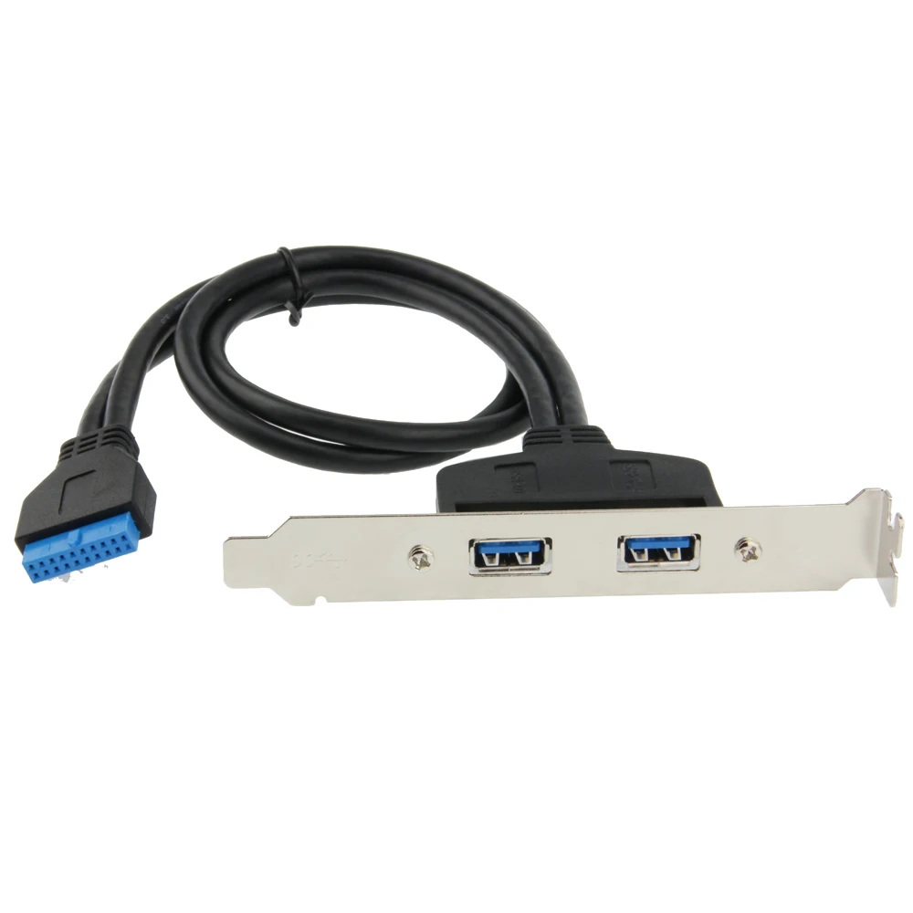 0.5m 19pin female header to Dual USB 3.0 A Female port Cable 20Pin USB3.0 Splitter with Screw Hole PCIe Profile bracket | Компьютеры и