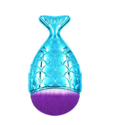 Blue Кисть для макияжа русалки unicornio Fish Scale Румяна Косметическая Нижняя щетка пудра волоконная основа для волос набор кистей для макияжа и наборы - Handle Color: Blue
