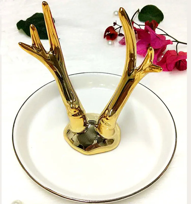 Керамические золотистые рога слона домашние декоративные аксессуары элегантный