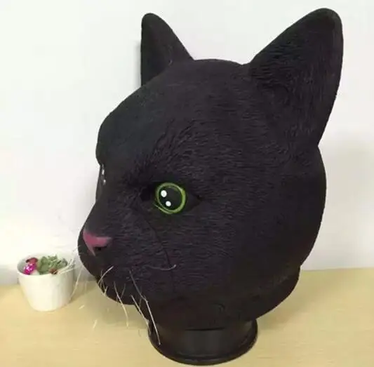 Черная Новинка Роскошная натуральная латексная резиновая полноразмерная маска