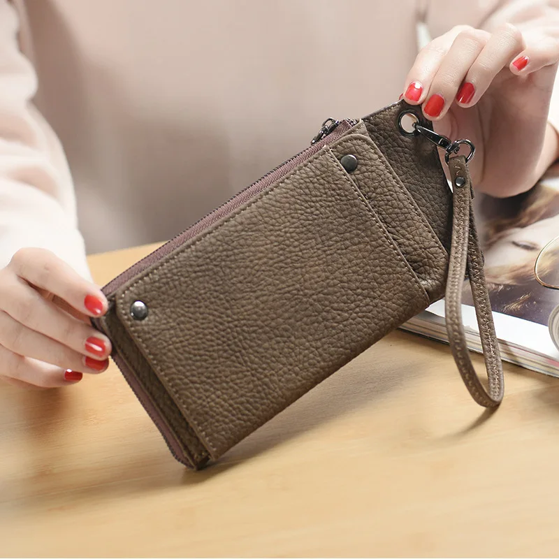 Женский Длинный кошелек из ПУ кожи с ремешком на руку|Женские кошельки| |