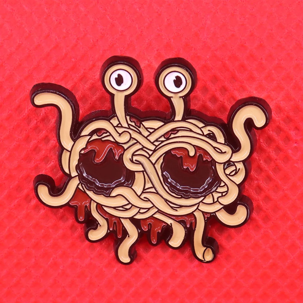 Летающий спагетти эмали штырь 《 FSM 》 брошь Pastafarian Бог значок Смешные