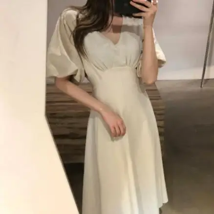 Корейское женское летнее хлопковое льняное сексуальное длинное платье