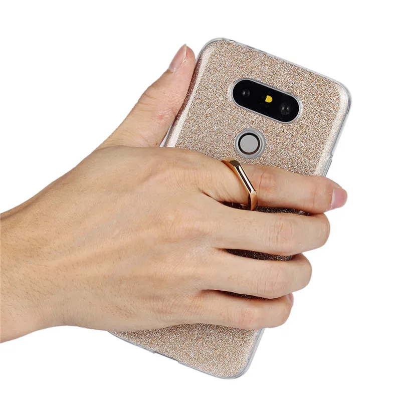Coque for LG G5 Case SE Glitter Metal Ring Soft TPU Silicon Protective Back Cover Capa H850 H840 Phone Funda | Мобильные телефоны и