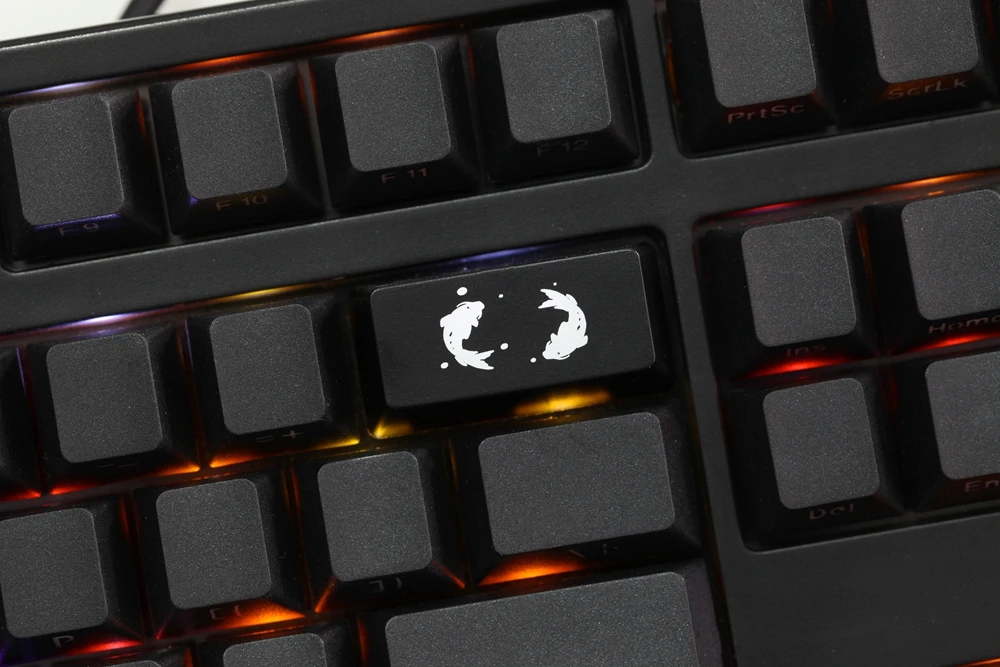 Новинка просвечивающие колпачки для ключей ABS koi fish черные красные изготовленные