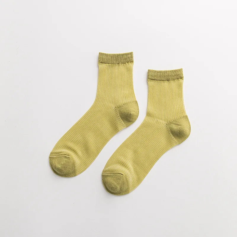 Женские сетчатые носки сезон весна лето короткие тонкие для девушек однотонные в