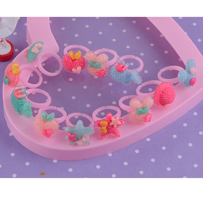 10pcs/lot Girl Kids Ring Pink Plastic Rings Base Adjustable 8mm Cabochon DIY Gift Bezel Tray Frame Handmade Jewelry Findings | Украшения и