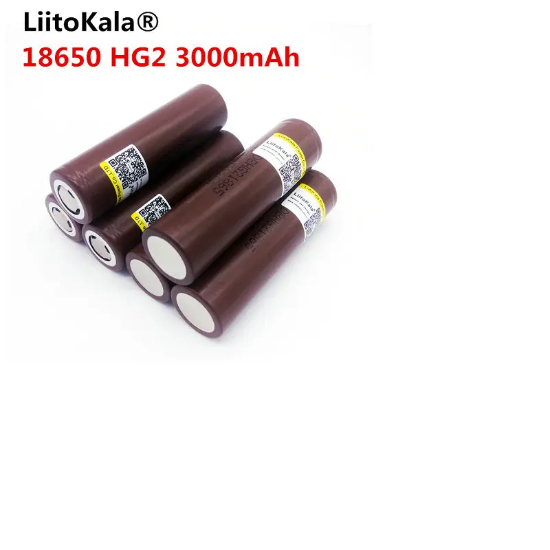 LiitoKala для HG2 18650 3000 мАч перезаряжаемые электронные батареи высокой мощности