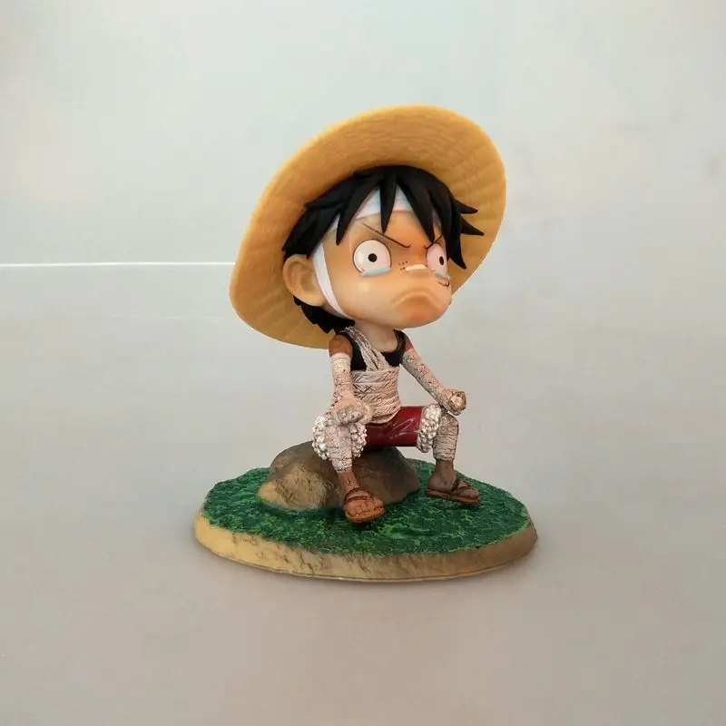 12 см ПВХ японская аниме фигурка цельная Обезьяна D. Luffy бандаж грустный