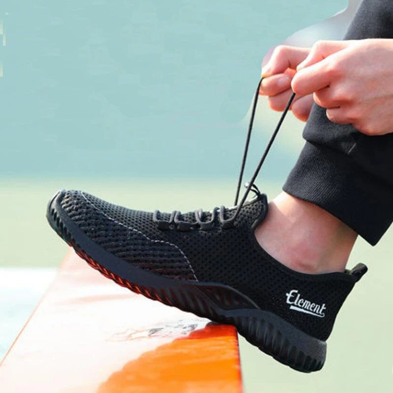 Удобные дышащая защитная обувь мужские тонкие летние рабочие сандалии односторонняя сетка Нескользящая износостойкая резиновая подошва