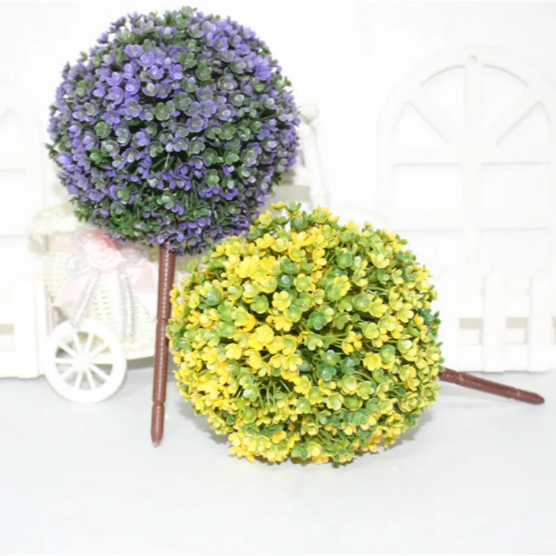 Искусственные мини цветы в горшке/маленький шелковый бонсай шар для дерева