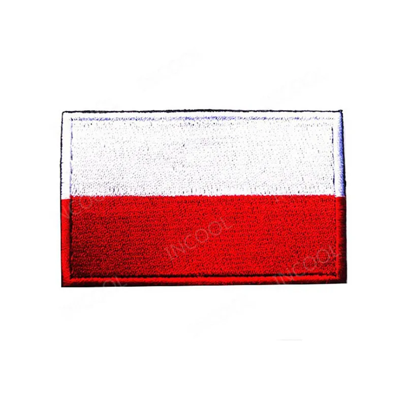 Poland Flag Польша Флаг вышивка нашивка череп армии военные тактические нашивки для поднятия боевого духа эмблема аппликации Польша эмблемы с вышивкой - Цвет: Poland Flag