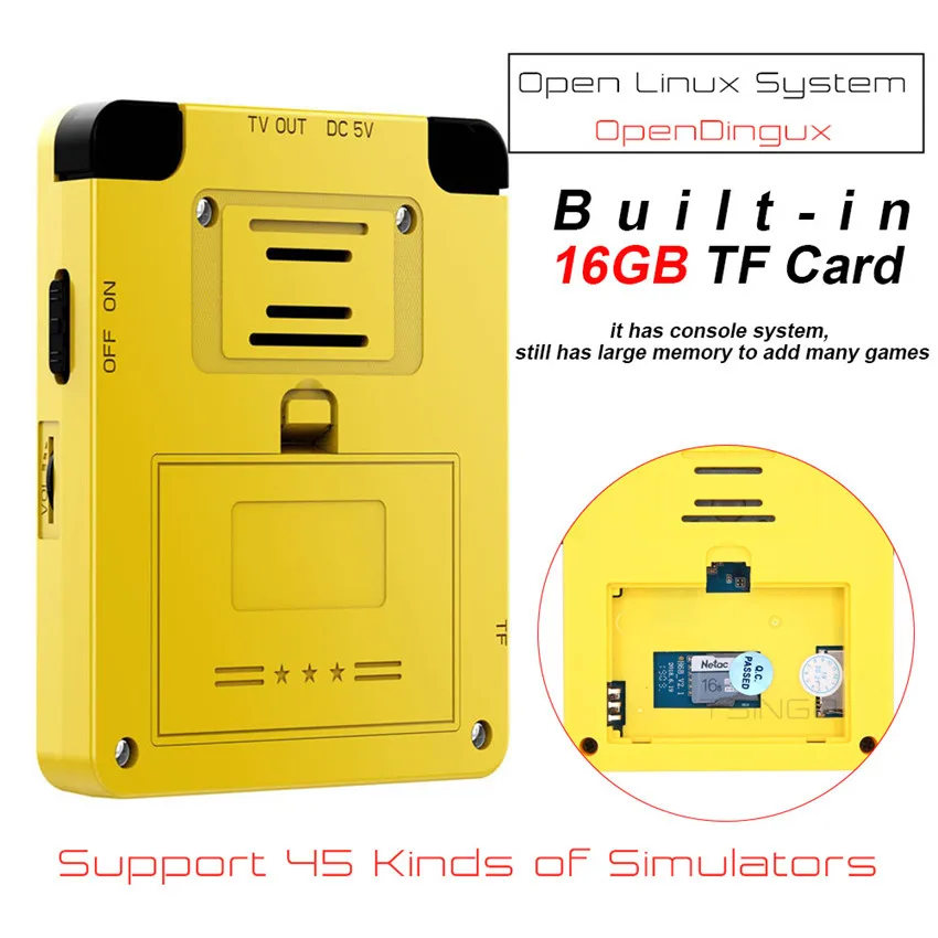 TSINGO DIY Linux система LDK игровая консоль 16 Гб памяти 1000+ игры 2,6 дюймов экран AV выход Ретро ручной карманный мини-игровой плеер