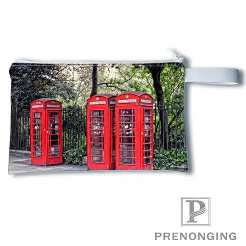 Customtelephonebox @ 2 Кошелек для монет с принтом кошелек на молнии нулевой сумочки
