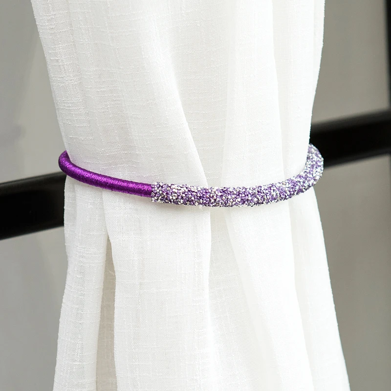 

1 пара современных простых занавесок, бандаж, со стразами, бесконечное искусственное украшение для штор, ОБВЯЗОЧНЫЙ ремешок, завязывающаяся...