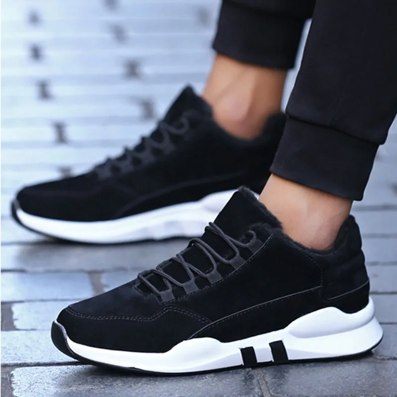 ZALAVOR Winter Sneakers Outdoor Lace Up Casual Warm Fur Daily Patchwork Walking Shoes Men Young Boy Antiskid Size 39-44 | Обувь