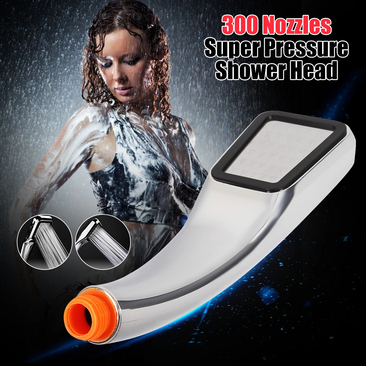 

Shower Head Water Saving high Pressurized ABS With Chrome Handheld Shower 300 hole Bathroom Water Booster Showerhead