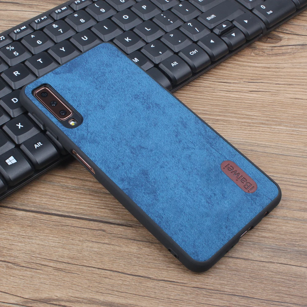 Куртка из джинсовой ткани чехол для телефона Samsung Galaxy A7 2018 S9 S8 плюс силиконовая