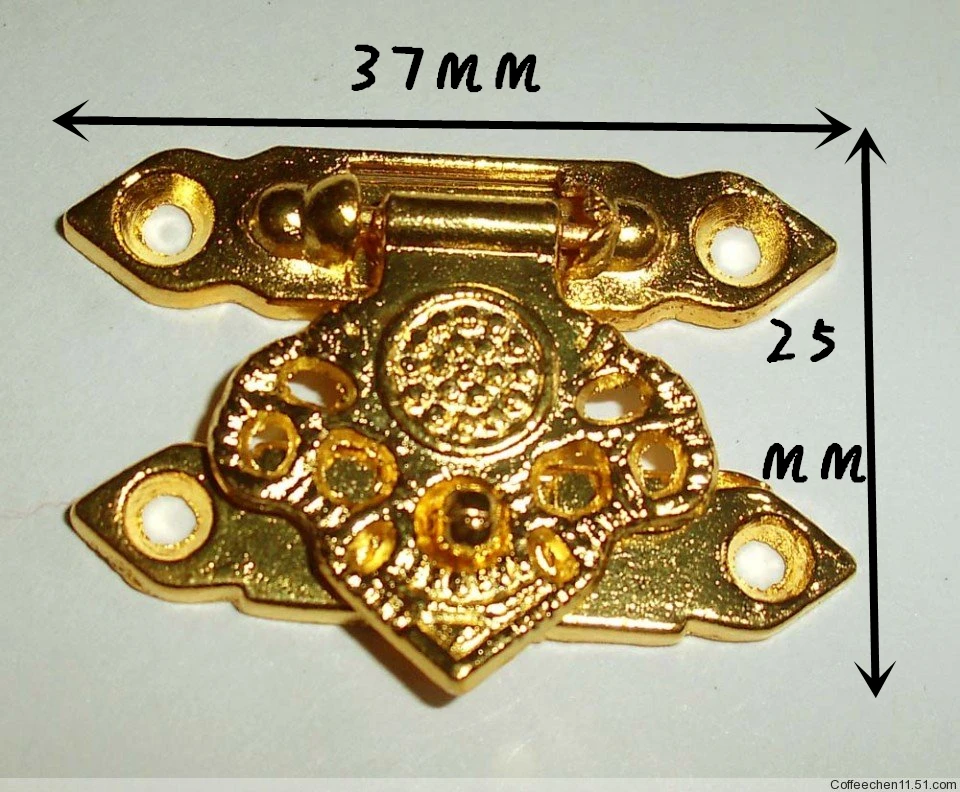 

20Pcs 37*25MM zinc alloy buckle hasp hasp wooden wine box with lock Buckle Antique Padlock Hardware