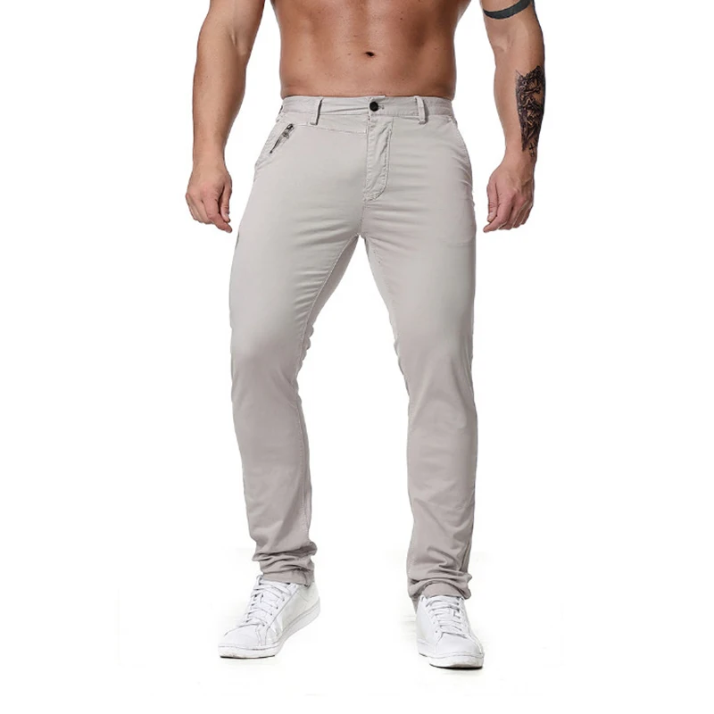 2019 новые Повседневное мужские брюки весна/лето/осень/зима Slim Fit Хлопок прямые