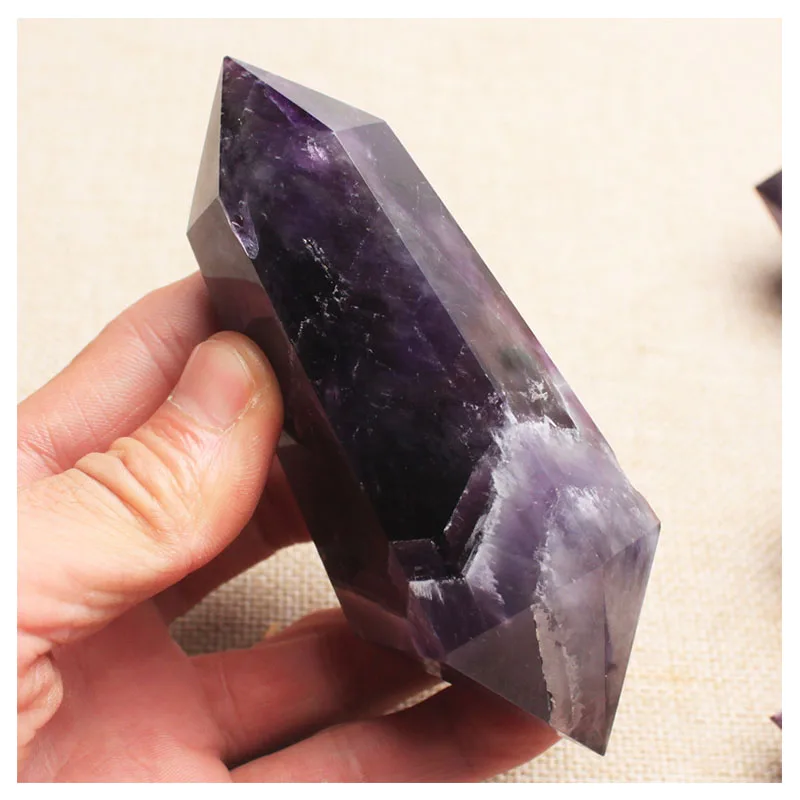 1 шт. натуральный фиолетовый кристалл кварцевые точки двойная палочка Исцеляющие