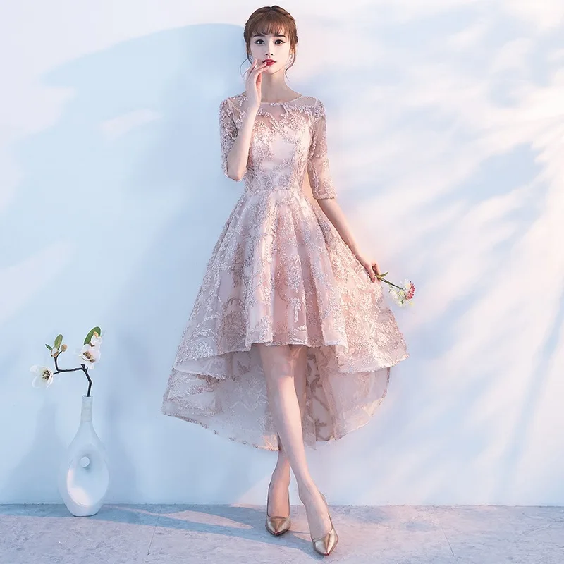 Женское кружевное платье Ципао для невесты китайское вечернее короткое