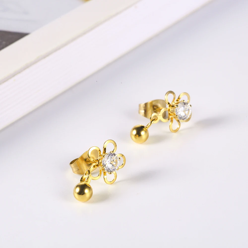 Женские серьги гвоздики из нержавеющей стали OUFEI в форме сердца с короной и