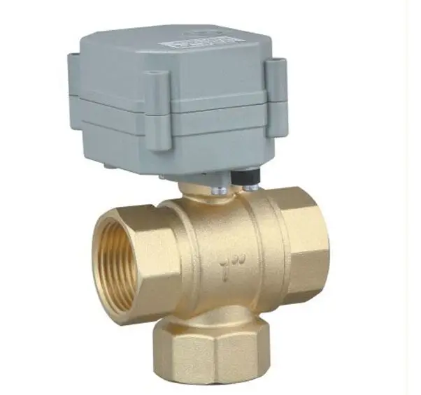 

3 way RoHS DN25 CR01 02 12V horizontal brass electric control motorized valve