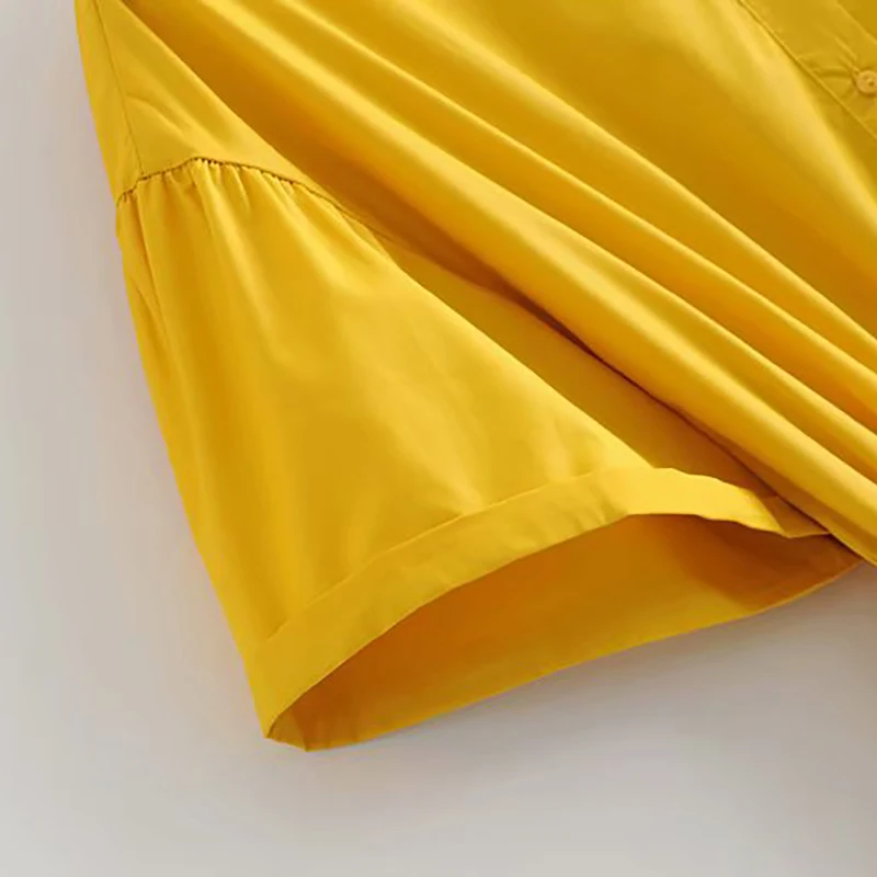 Женское элегантное желтое платье до середины икры пояс карманы эластичные